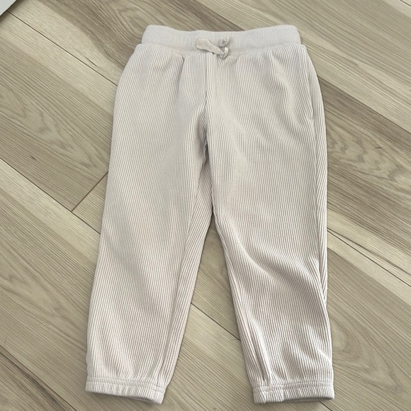 Cat & Jack Cream Ribbed joggers - Picture 1 of 3